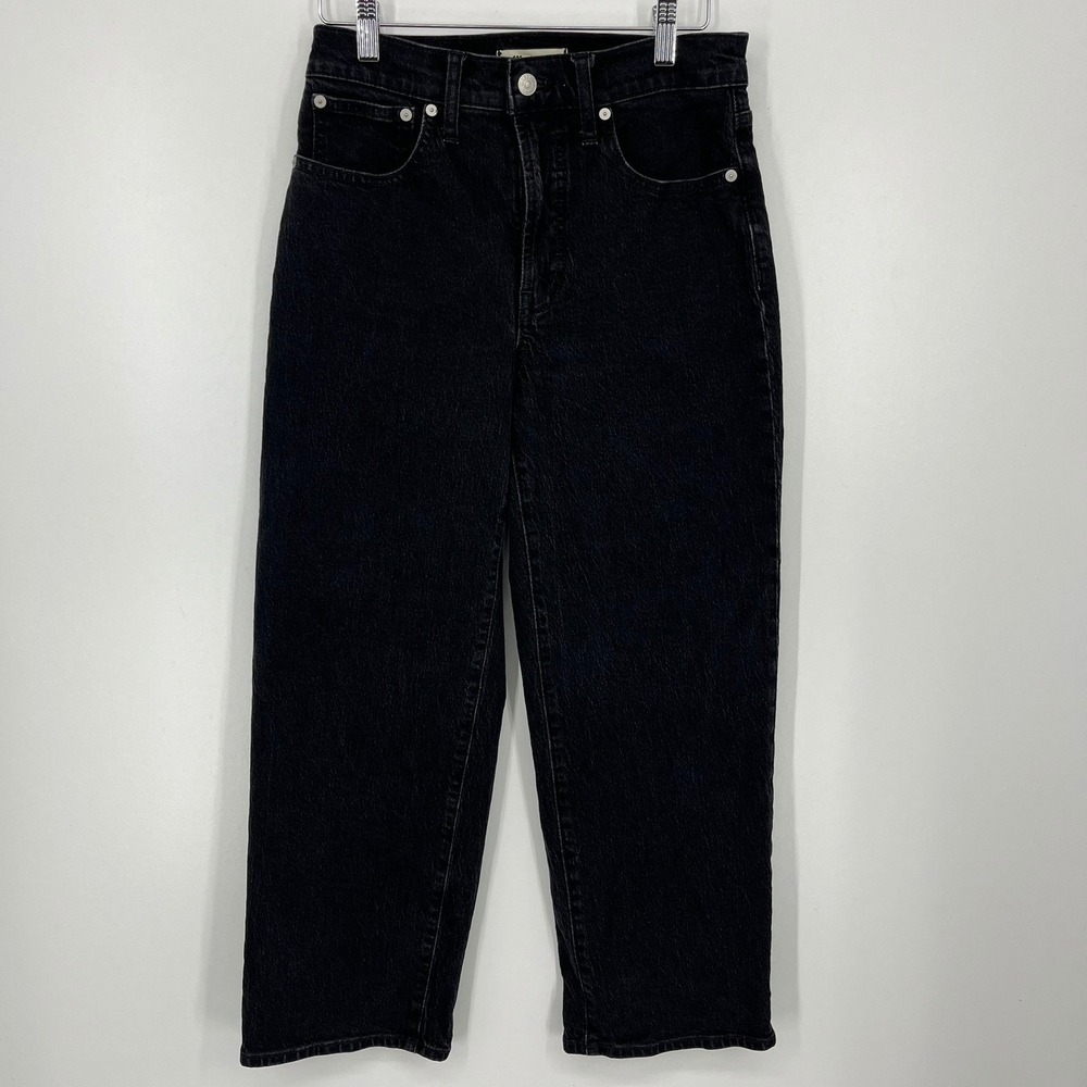 Madewell The Perfect Vintage Wide-Leg Jean Black Lunar Wash 27P Petite Denim